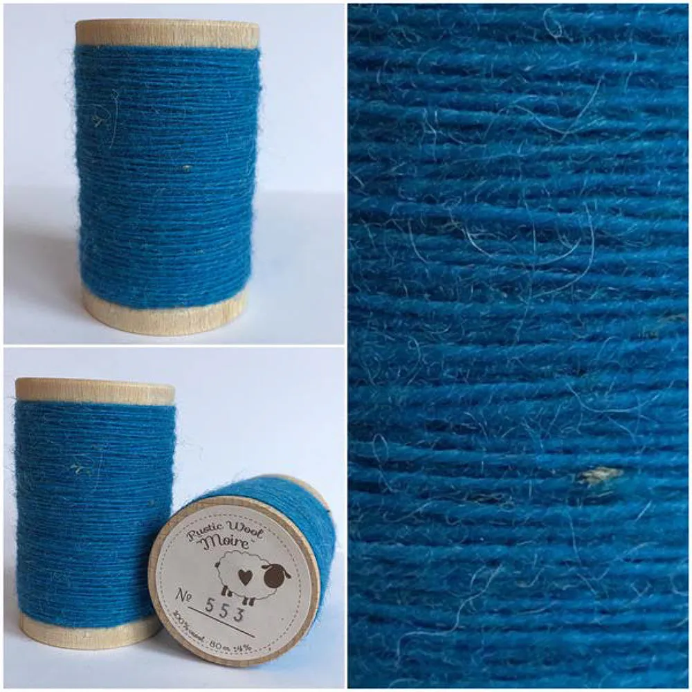 SKY BLUE Hand Dyed YARD Wool Fabric for Wool Applique and Rug Hooking