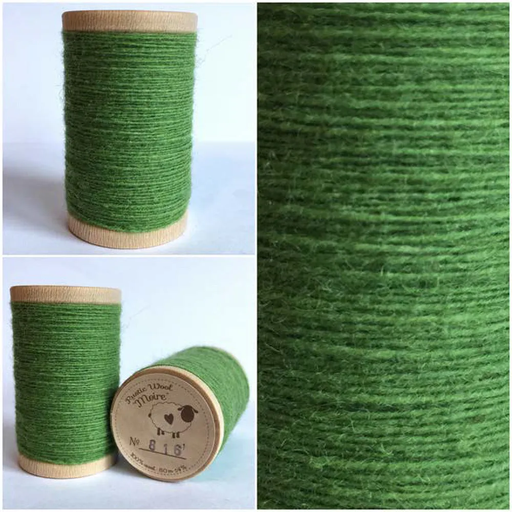 SOUR APPLE Hand Dyed Half Yard Wool Fabric for Wool Applique and Rug Hooking