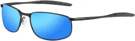 ZHILE Polarized Sunglasses for Men, 8-base Curve Wrap Metal Frame for Fishing Sporting Driving with Sunglasses Case