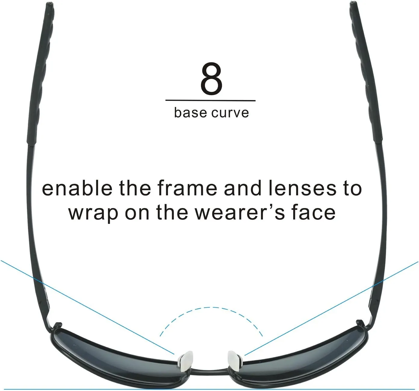 ZHILE Polarized Sunglasses for Men, 8-base Curve Wrap Metal Frame for Fishing Sporting Driving with Sunglasses Case