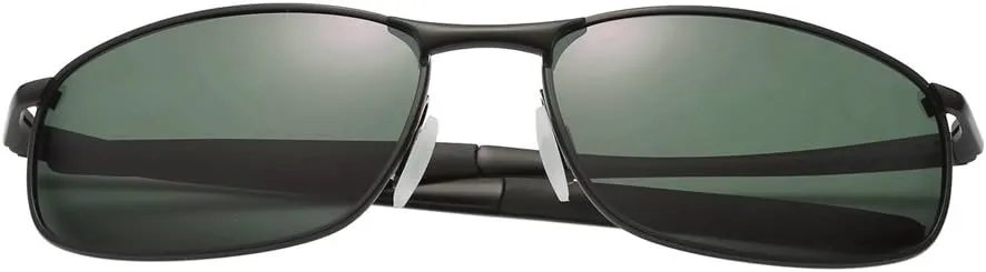 ZHILE Polarized Sunglasses for Men, 8-base Curve Wrap Metal Frame for Fishing Sporting Driving with Sunglasses Case